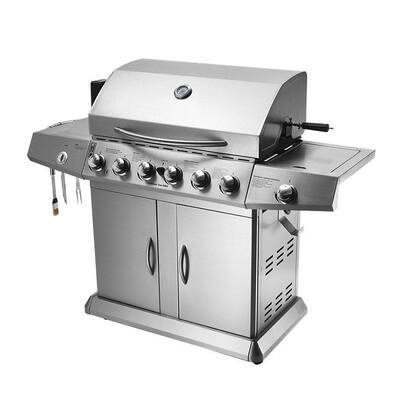 5+1Burners Char Broil Barbecue Grill Propane Gas BBQ With Side Burner Trolly Cabinet Cart Charcoal BBQ Grill Outdoor