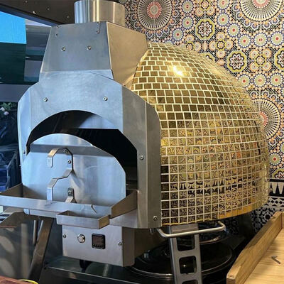 Forno per pizza ibrido a mosaico. Forno a tre combustibili legno/gas/elettrico, forno per pizza commerciale e domestica e tostapane