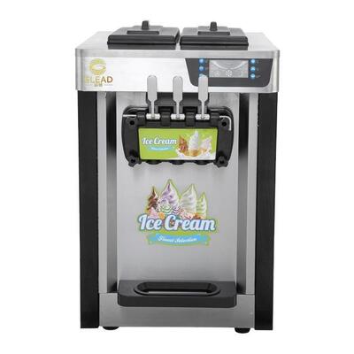 Macchina di gelato commerciale Da scrivania in acciaio inossidabile Tre teste di pittura che fanno Softy Macchina di negozio di gelato