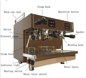 Macchina automatica del caffè del caffè espresso commerciale del ristorante con 2 gruppi 9 litri