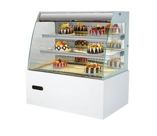 Frigoriferi di vetro orizzontali curvi del dessert del contenitore per esposizione del dolce per il supermercato
