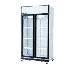 Vetrina dritta del dispositivo di raffreddamento di due porte per il yogurt della bottiglia del succo del latte della bevanda della bevanda