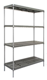 Scaffalatura commerciale in polimero da 3,5 mm, in plastica, in acciaio inossidabile cromato con ripiano in filo metallico verniciato a polvere