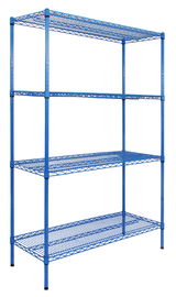 Scaffalatura commerciale in polimero da 3,5 mm, in plastica, in acciaio inossidabile cromato con ripiano in filo metallico verniciato a polvere